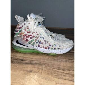 Nike‎ LeBron 17 Air Command Force White Black Multi-Color Size 7Y  BQ5594 100